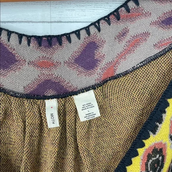 Anthropologie Moth Black and Yellow Midi Dress - Picture 3 of 9